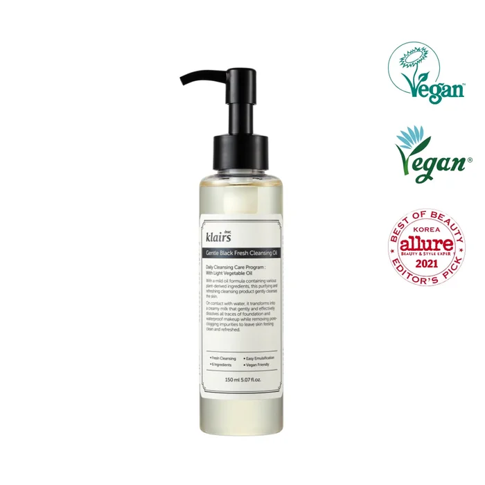 Dear, Klairs Gentle Black Fresh Cleansing Oil 150ml