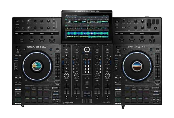 Denon DJ Prime4+ 4-Deck Standalone All-In-One DJ Controller with 10-inch Touchscreen