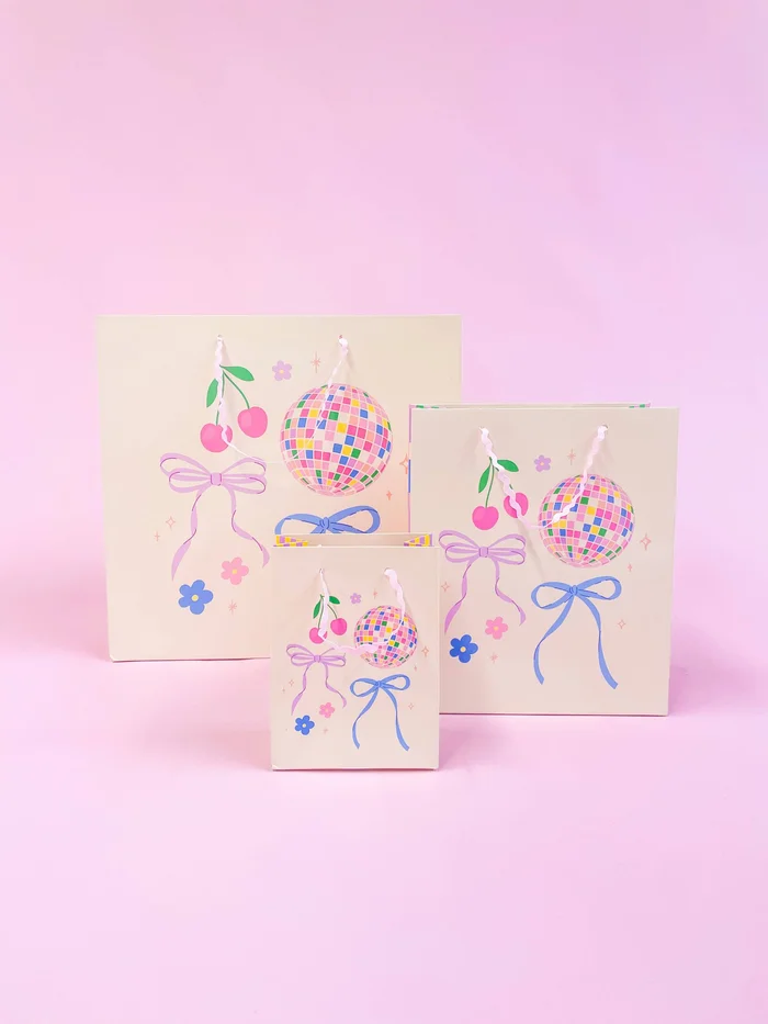 Disco Ball Bows Gift Bag: Small