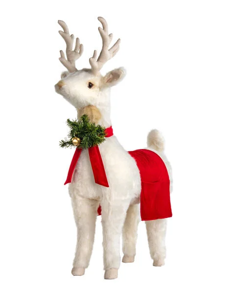 Ditz Designs White/Bright Red Reindeer Footrest