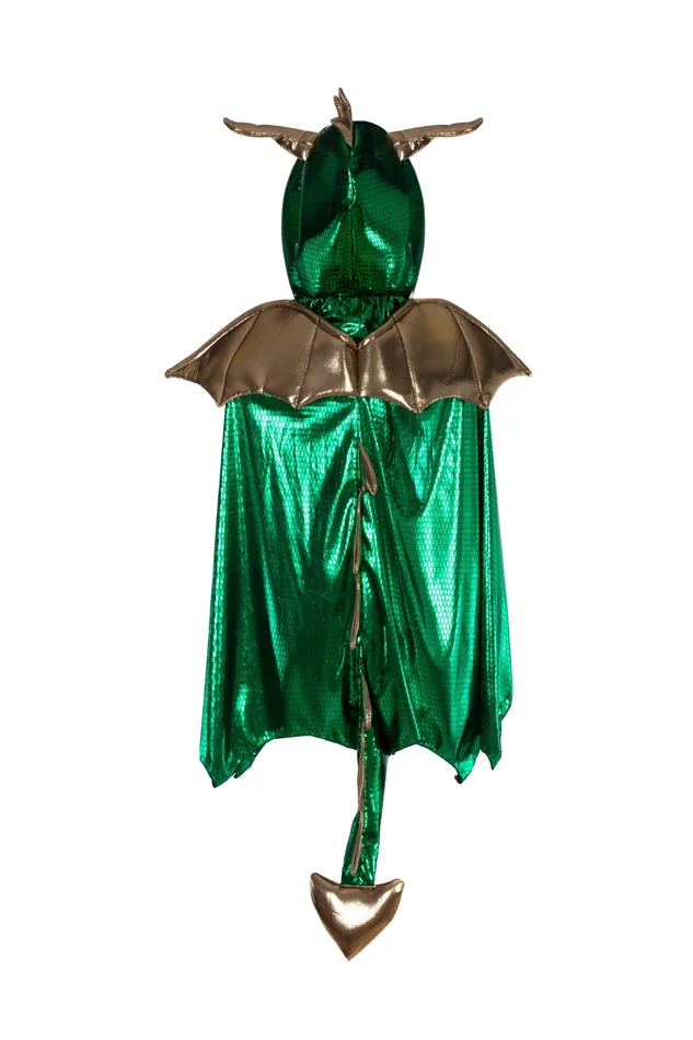 Dress Up – Dragon Cape With Hood Green/Gold