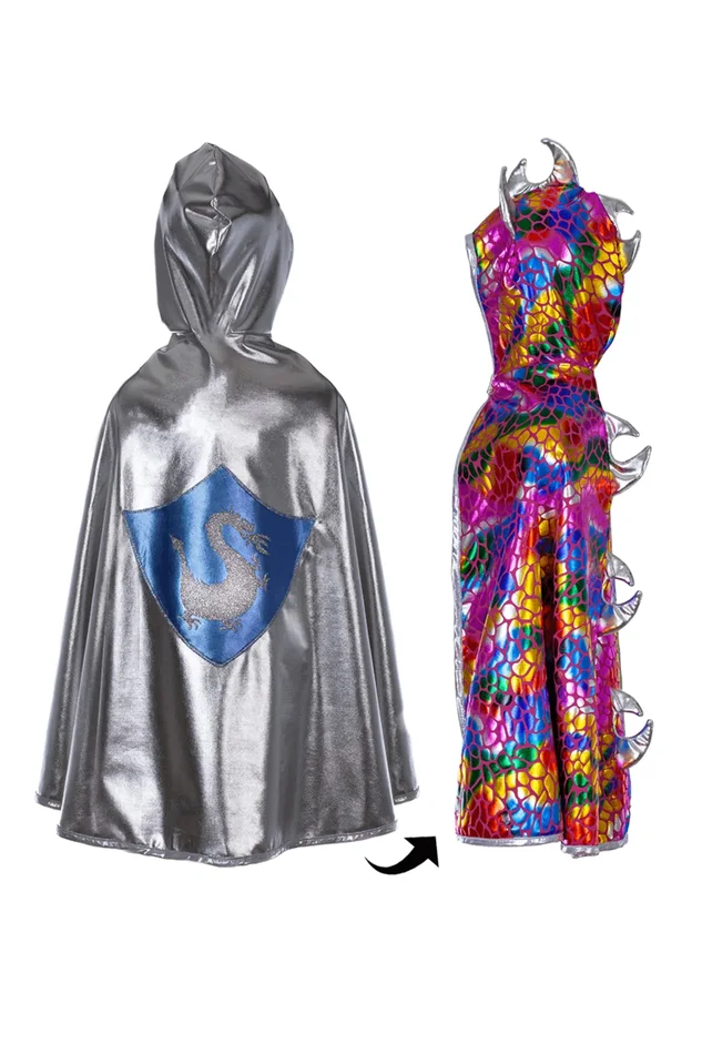 Dress Up – Rainbow Dragon / Silver Knight Reversible Cape