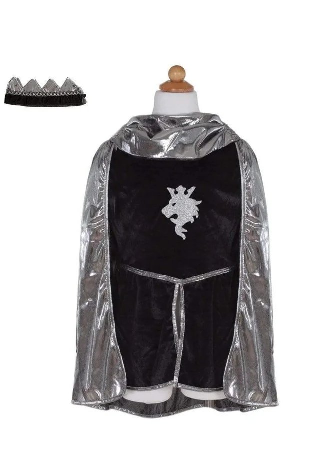 Dress Up – Silver Knight Set: Tunic, Cape, Crown