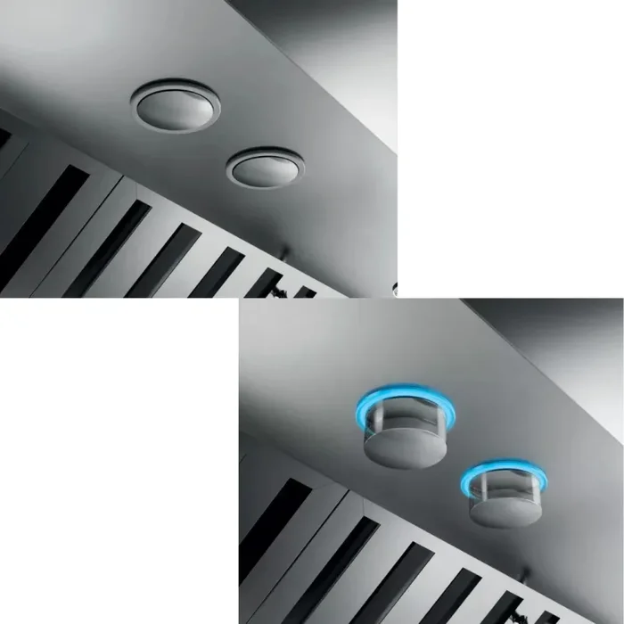 Elica Professional Leone Series ELN142S2 Wall Mount Range Hood with 4-Speed, Fully Retractable Rotating Knobs, LED Lighting, and Dishwasher-Safe Baffle Filters: 42 Inch – 1200 CFM Blower - Image 2