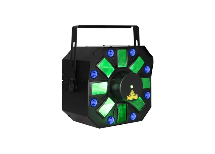 Eliminator Lighting Furious Three RGUV, Party Light with Moonflower, Wash, and Laser Effect