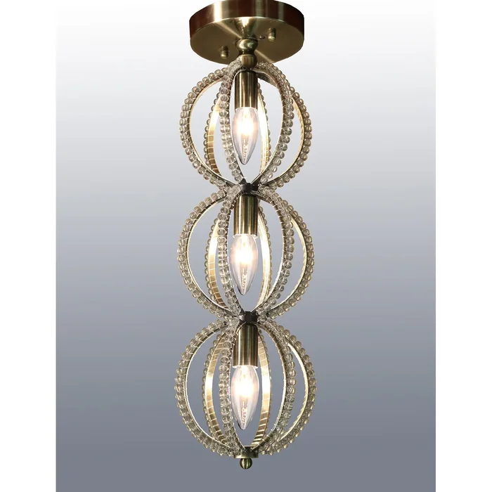 Emma Antique 7-inch Crystal Flush Mount 3 Light