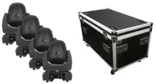 Encore Pro Lighting 4Pk AuraBeam 150 LED w/ Roadcase – 150w LED Moving Head Beam w/ ArtNet and 5 Pin DMX Online