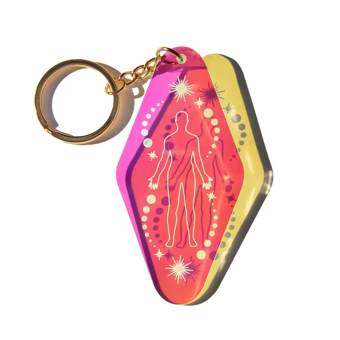 Energy Flows Iridescent Retro Motel Keychain