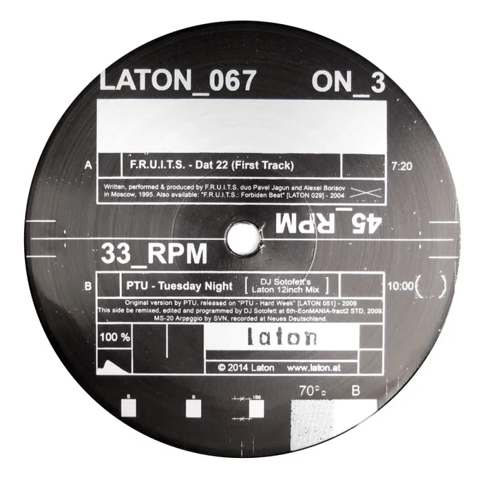 F.R.U.I.T.S. / PTU: Dat 22 / Tuesday Night (DJ Sotofett) Vinyl 12″