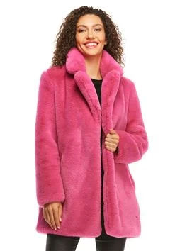 Fabulous Furs Hot Pink Faux Fur Le Mink Jacket