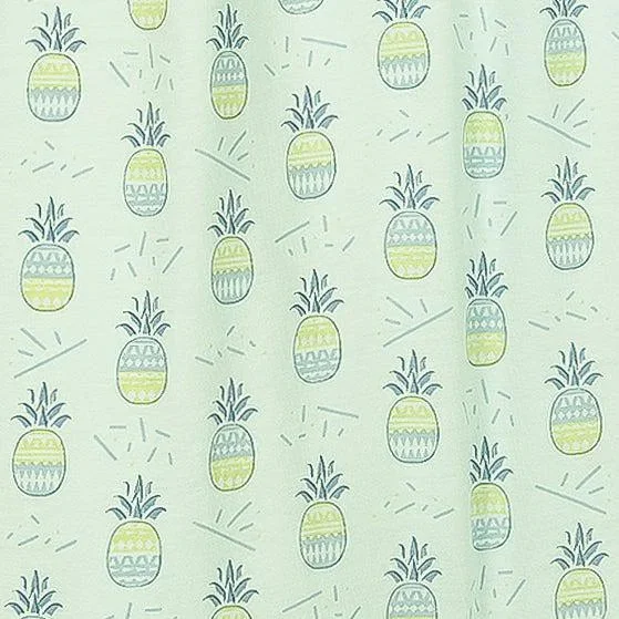 Feather Baby Angel Sleeve Romper, Pineapples On Aqua