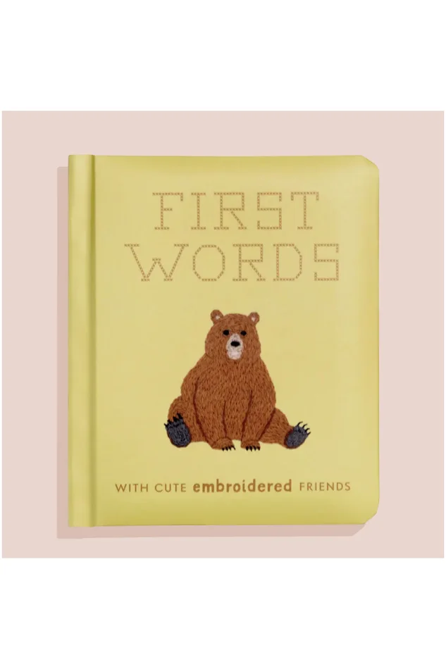 First Words with Cute Embroidered Friends (Baby Board Book)