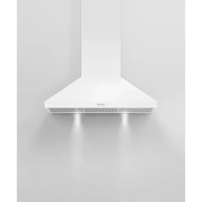 Fisher & Paykel Series 7 Classic Series HC36PCW1 36 Inch Wall Mounted Pyramid Range Hood with 3 Fan Speeds, 600 CFM Blower, Touch Button Controls, LED Lighting, Dishwasher-Safe Mesh Filters, and Height-Adjustable Flue: White - Image 3