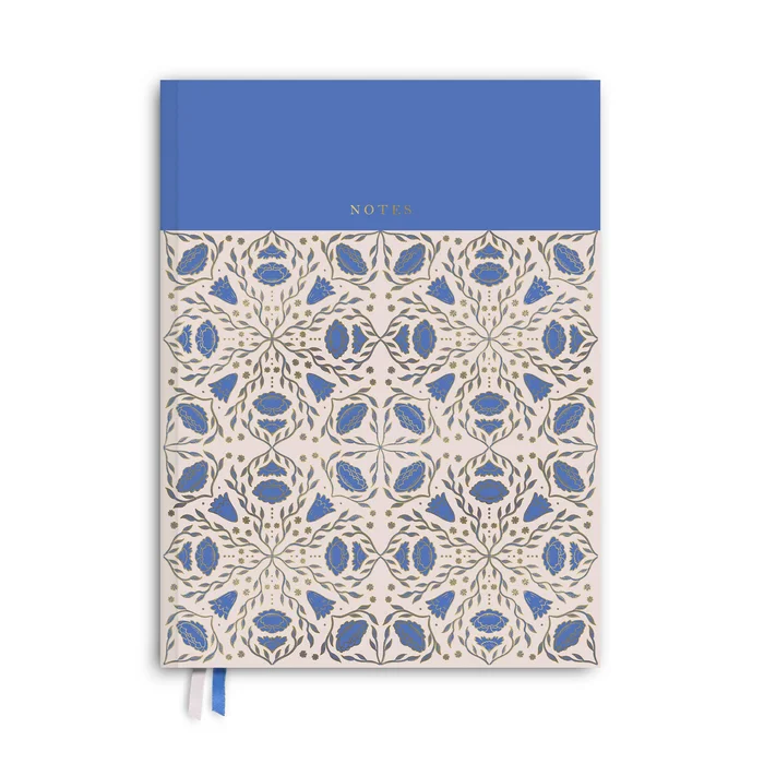 Folk Pattern Hardcover Notebook – Bluebell
