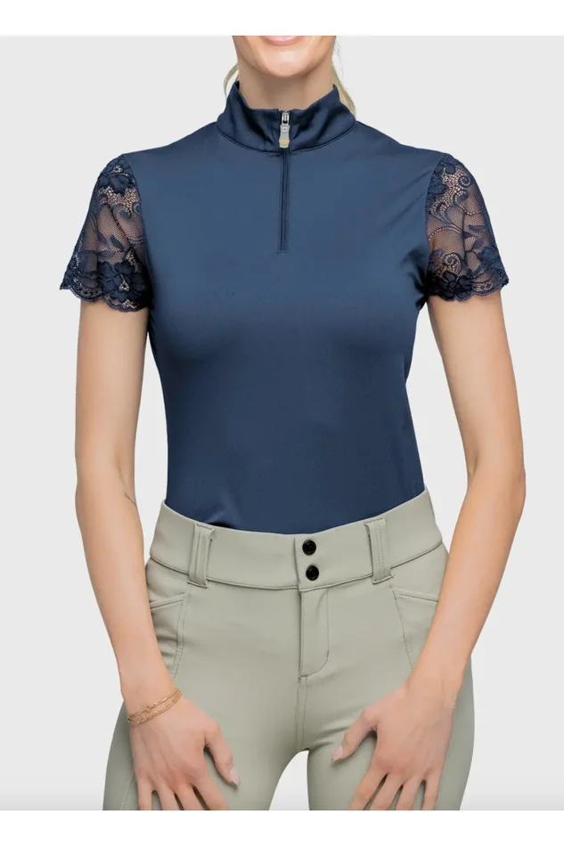 GALLOON LACE SHORT SLEEVE 1/4 SUN SHIRT