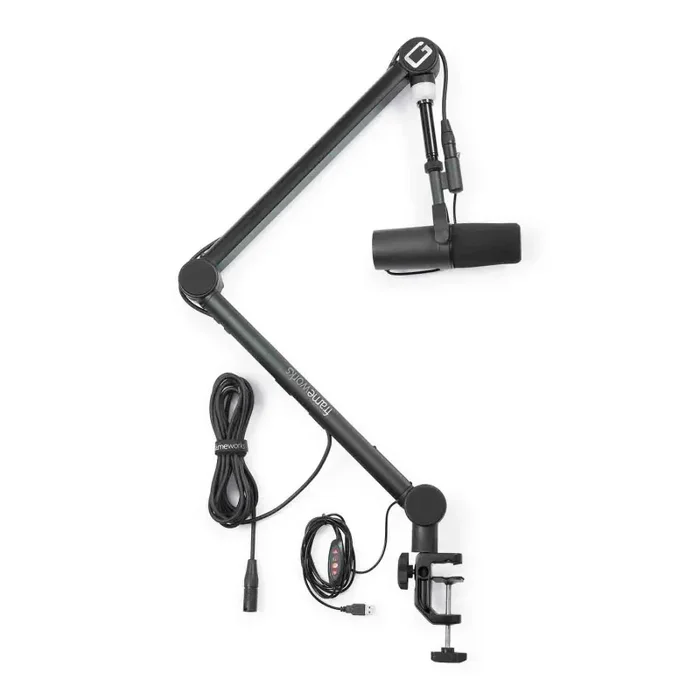 Gator Frameworks GFW-MICBCBM4000 Professional Broadcast Boom Mic Stand with LED Light