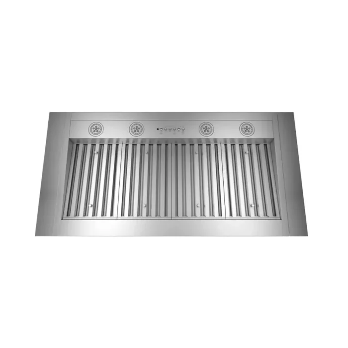 GE UVC9480SLSS Cabinet Insert Smart Range Hood with 4-Speed/610 CFM Blower, Electronic Backlit Controls, LED Lighting, Premium Baffle Stainless Steel Filters, WiFi Connect, Chef Connect, Remote Control Included, Delay Off, and UL Listed: 48 Inch