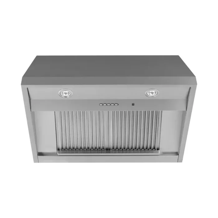 GE UVW93642PSS 36 Inch Commercial Wall Mount Range Hood with 590 CFM Blower, Heat Sensor, Hidden Controls, QuietBoost™, Four-Speed Fan Control, LED Hood Light, Wi-Fi, and ADA Compliant - Image 3