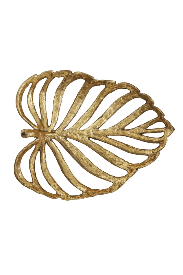 GOLD CAST IRON LEAF BOWL
