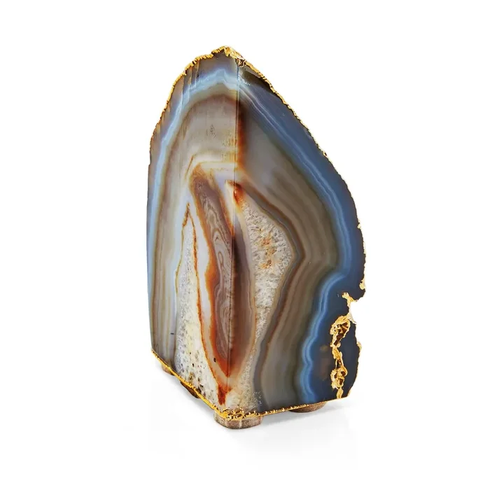 Gold Coated Multicolored Geode Bookends (A+D) Supply