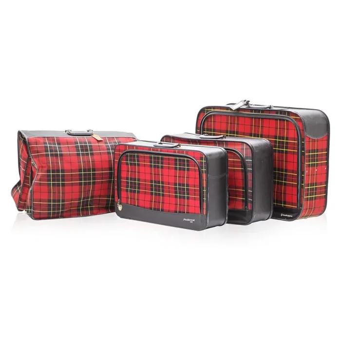 Grasshopper Plaid Red Luggage Set