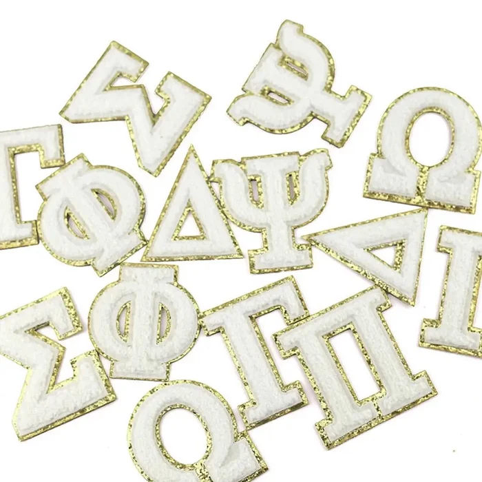 Greek Alphabet Self Adhesive Patches – White