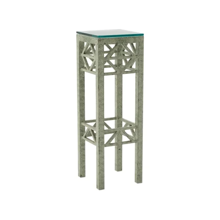 Green Metal Cutout Plant Stand Table