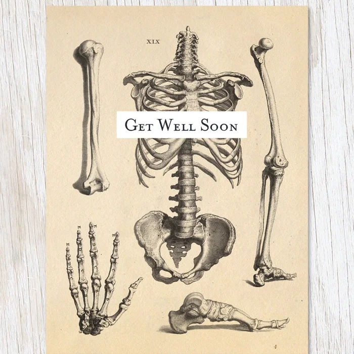 Greeting Card – Get Well Soon Skeleton