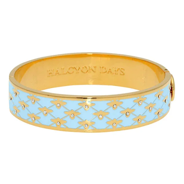 Halcyon Days 13Mm Bee Sparkle Forget-Me-Not Hinged Bangle