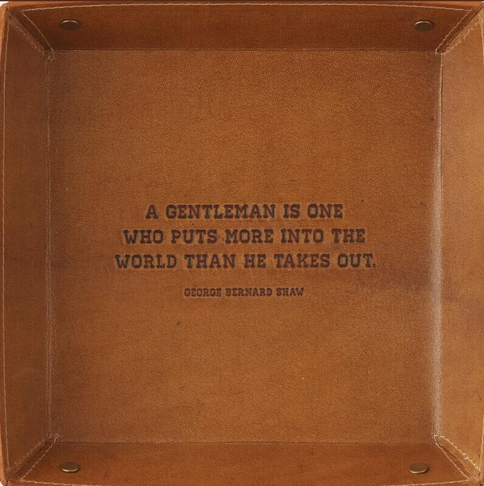 Hell Bent for Leather Desk Tray with Embossed Saying