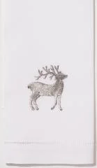 Henry Handwork Silver Reindeer Hand Towel