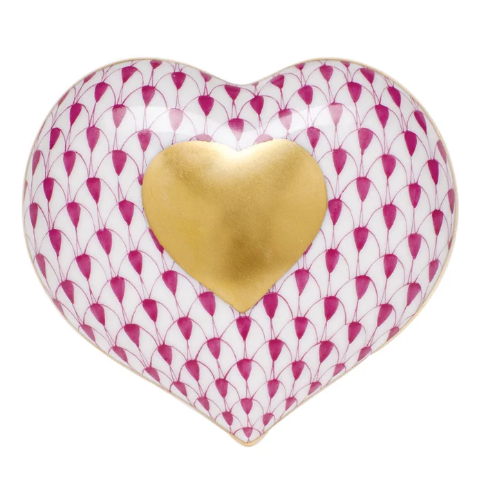 Herend Heart Of Gold, Raspberry