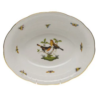 Herend Rothschild Bird Oval Vegetable Dish
