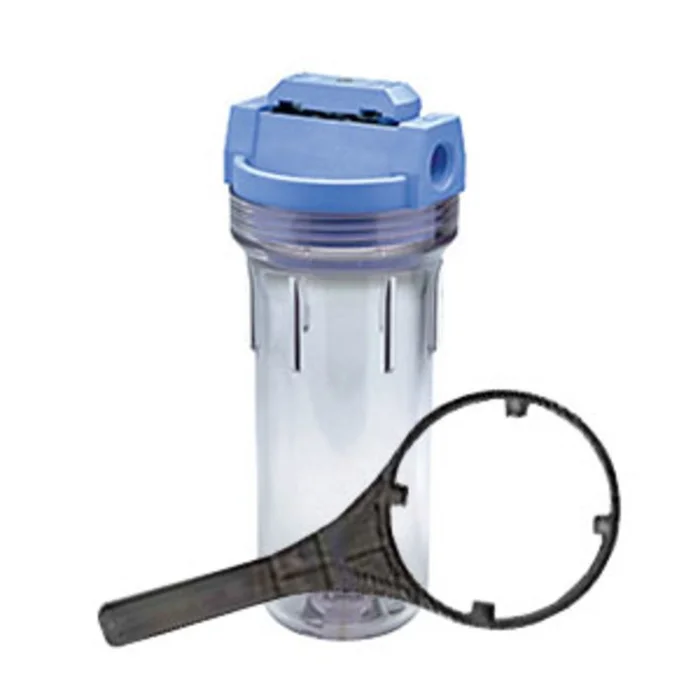 HF-360 10″ Standard Filter Housing Blue/Clear VIH w/ PR – 3/4″ FPT