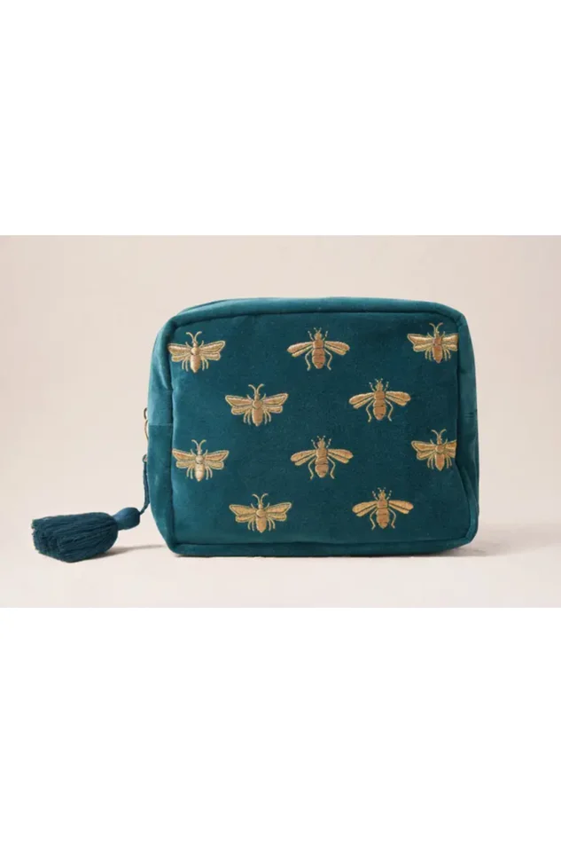 HONEY BEE WASH BAG RICH BLUE VELVET