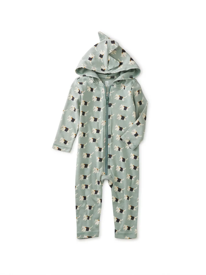 Hooded Baby Romper With Dino Spikes – Sushi Cat