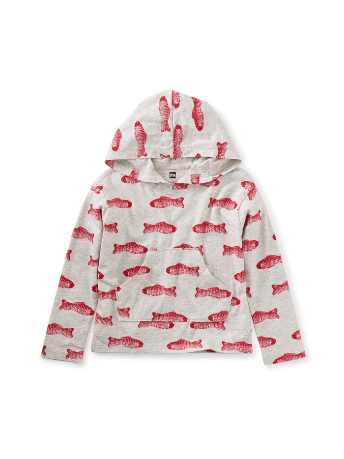 Hooded Tee With Front Pocket (Long Sleeve) – Fresh Fish Red