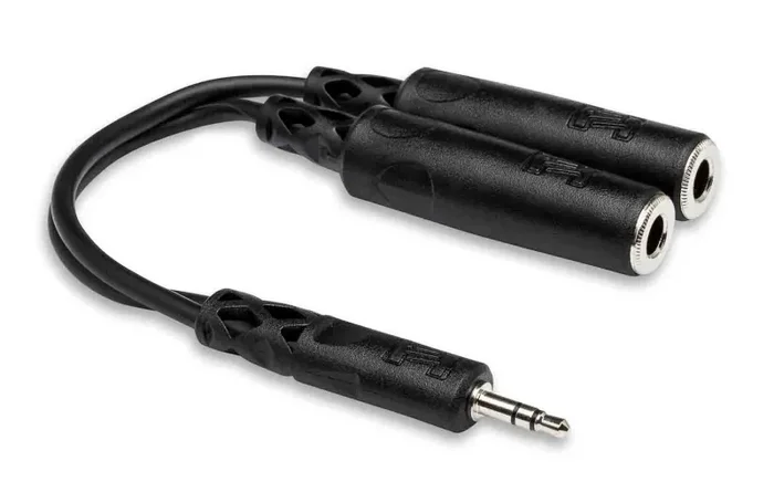 Hosa YMP-233, 3.5mm TRS Male to Dual 1/4″ TRS Female Y Cable