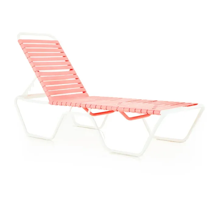 Hot Pink / Salmon Outdoor Banded Chaise