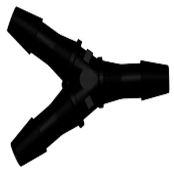 HY831 Y Fitting Black Nylon 1/4 HB X 1/4 HB X 1/4 HB