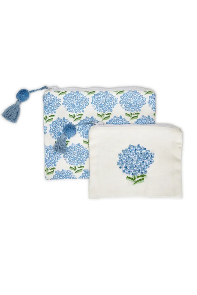 HYDRANGEA MULTIPURPOSE POUCH S/2