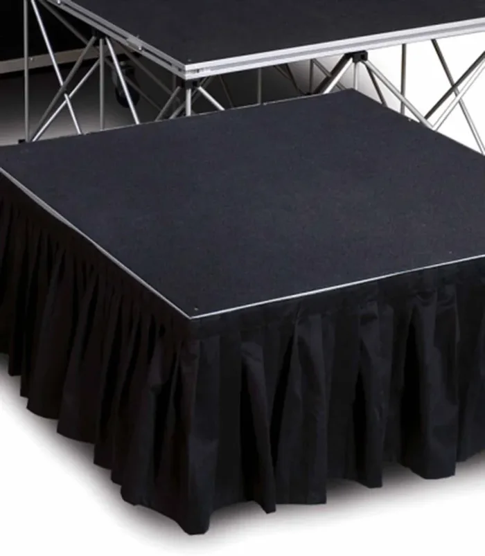 Intellistage ISSK8X8, 8 Feet Wide, 8 Inches Long Black Stage Skirt