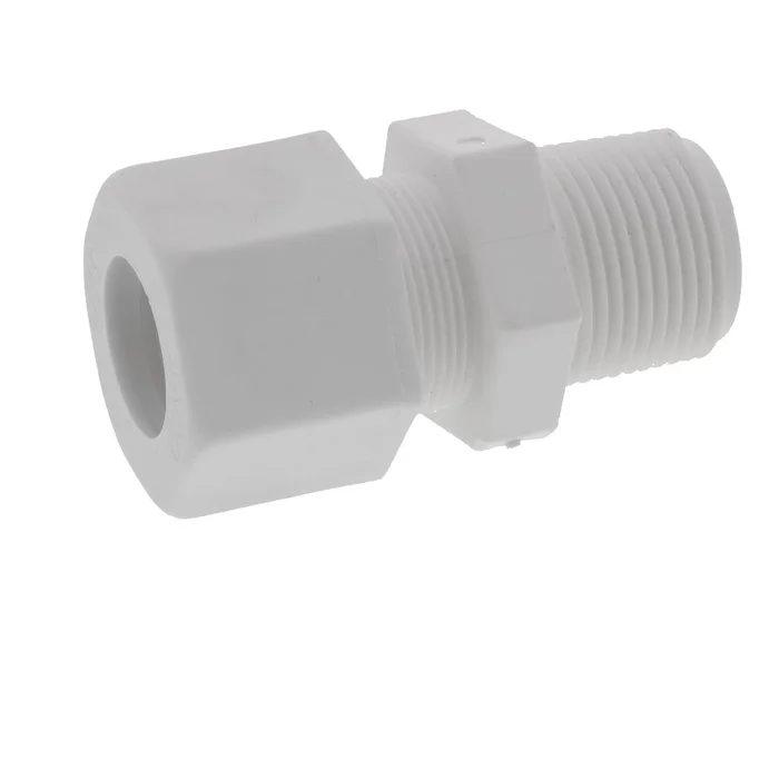 JACO 10-12-12-P-PG Polypropylene Male Connector 3/4 OD Tube x 3/4 MPT