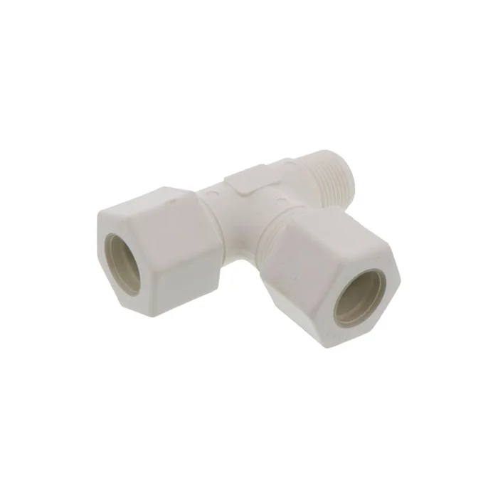 JACO 75-14-12-P-PG Polypropylene Male Run Tee 7/8 OD Tube x 3/4 MPT