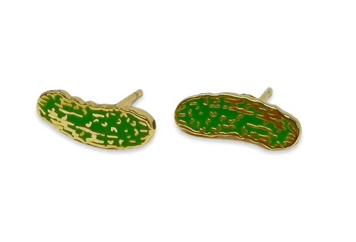 Jenny Lemons Pickle Enamel Earrings