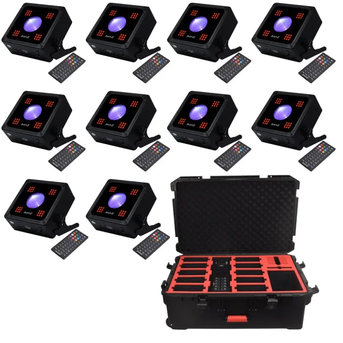 JMAZ 10-Pack MAD PAR RUBIX Uplight Lighting Package with Charging Case Online