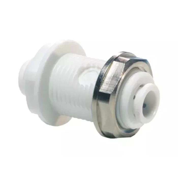 John Guest 1/4″ Acetal Bulkhead Union Connector – White