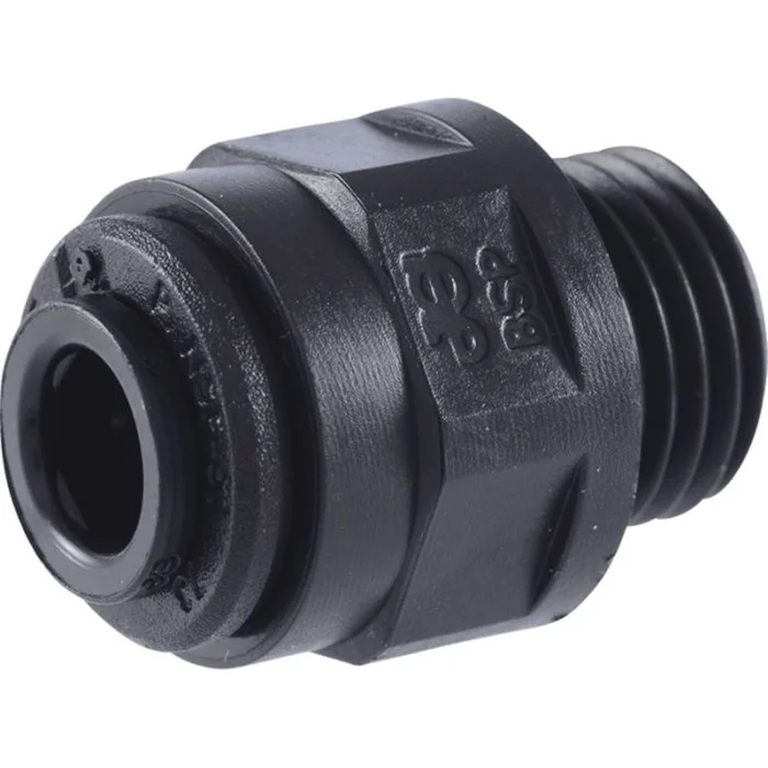 John Guest 15mm x 3/8″ (BSPP) Acetal Male Connector – Black
