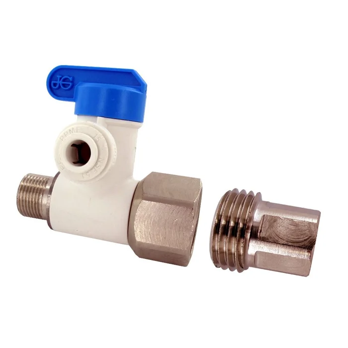 John Guest Angle Stop Adapter Valve – 1/2 x 3/8 x 3/8