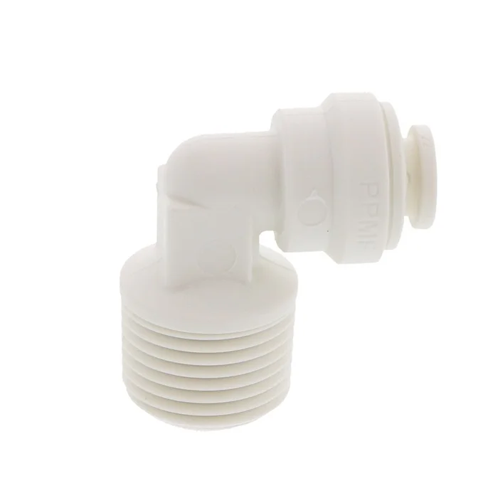 John Guest Fixed Elbow NPTF Polypro – 1/4 x 3/8 NPTF